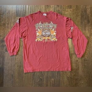 Bruce Rossmeyer’s HARLEY DAVIDSON Daytona Beach Mens XXL Rust Red Cotton Shirt
